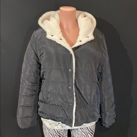 NWT SANCTUARY Reversible Sherpa Puffer Jacket Coat - Picture 3 of 10